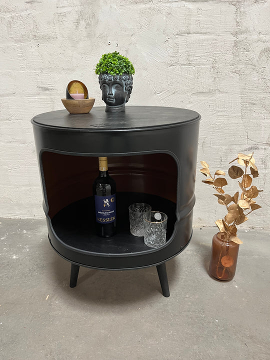 LISSY Designer Fass Couchtisch - 208L Ölfass Beistelltisch Industrial Style