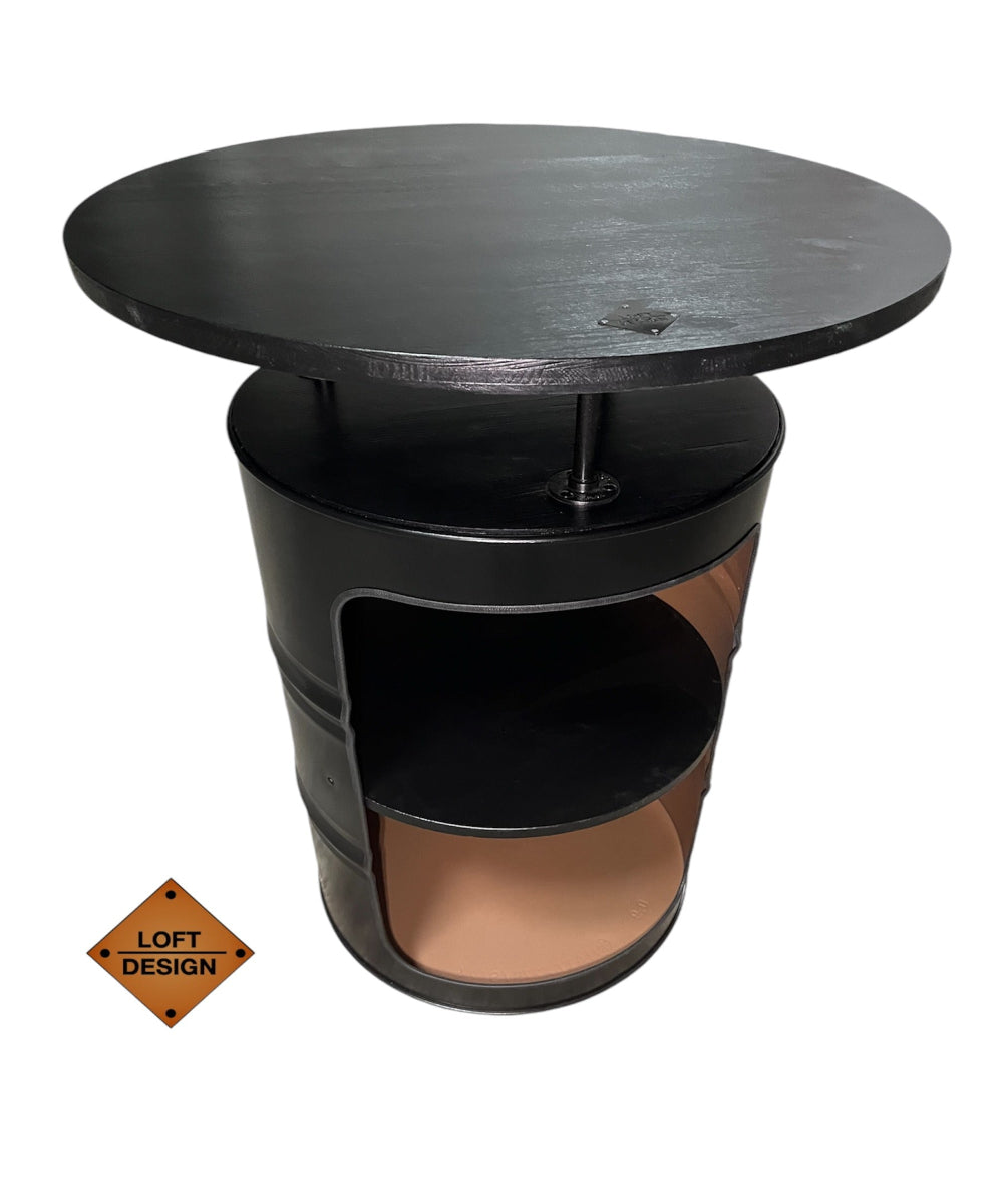 LARS Designer Fass Stehtisch - 208L Ölfass Bartisch 110cm Industrial Style