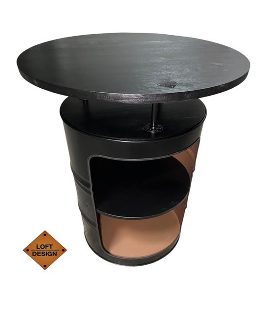 LARS Designer Fass Stehtisch - 208L Ölfass Bartisch 110cm Industrial Style