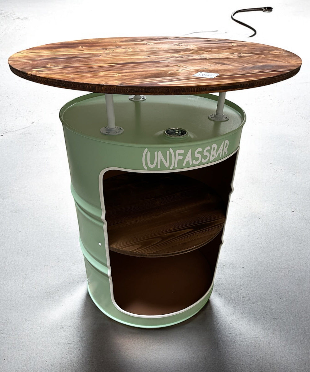 LARS Designer Fass Stehtisch - 208L Ölfass Bartisch 110cm Industrial Style