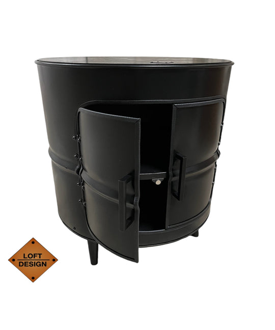 THEO Designer Fass Minibar - Upcycling Ölfass 208L Beistelltisch Couchtisch