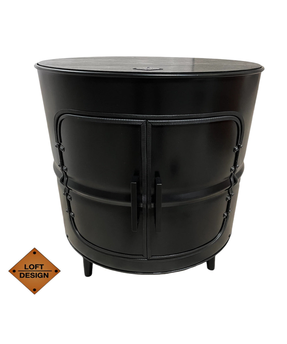 THEO Designer Fass Minibar - Upcycling Ölfass 208L Beistelltisch Couchtisch