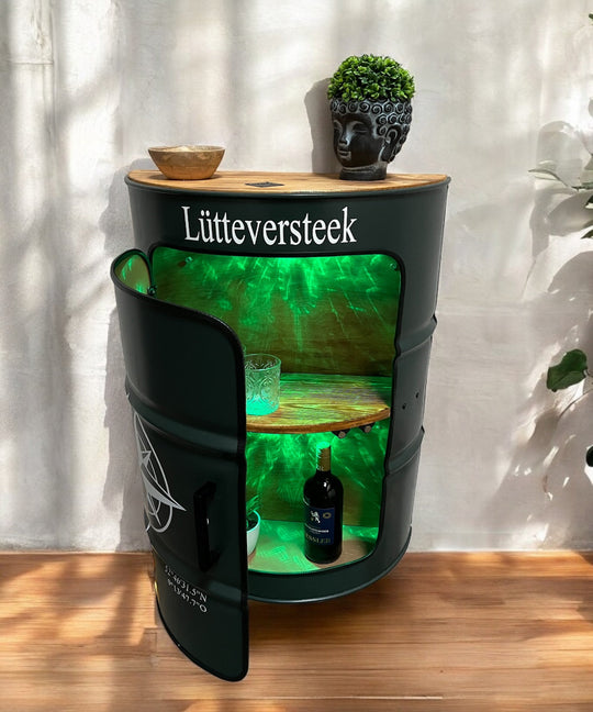 HALBZEIT Designer Fass Couchtisch - 208L Ölfass halbiert Industrial Style