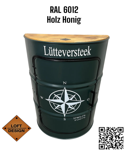 HALBZEIT Designer Fass Couchtisch - 208L Ölfass halbiert Industrial Style