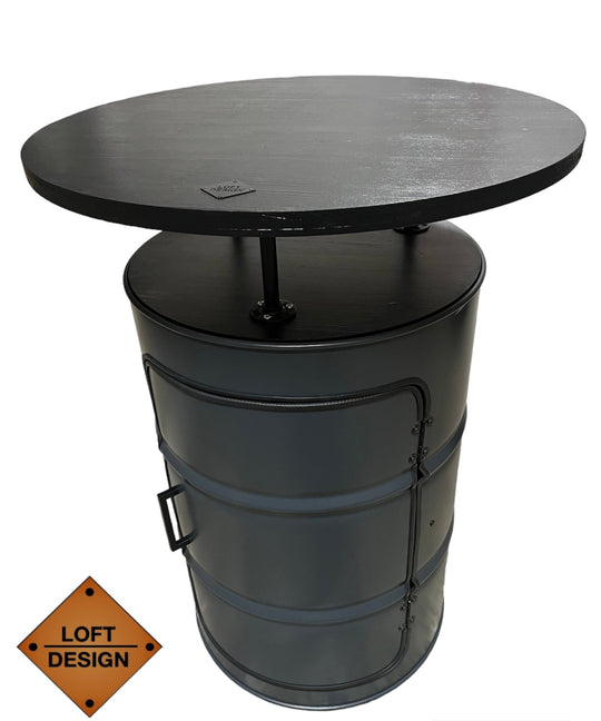 LARS Designer Fass Stehtisch - 208L Ölfass Bartisch 110cm Industrial Style