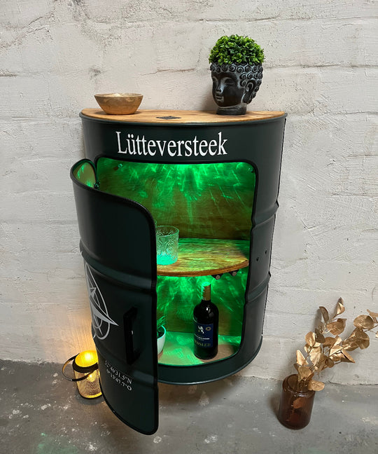 HALBZEIT Designer Fass Couchtisch - 208L Ölfass halbiert Industrial Style