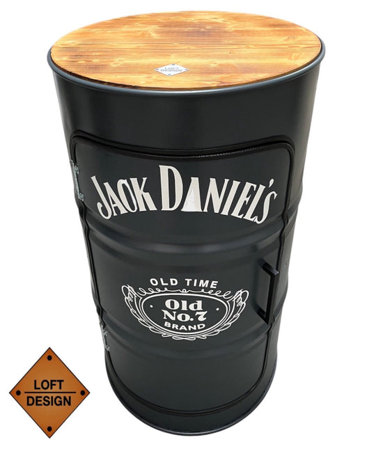 DENNIS Designer Fass Minibar - 208L Ölfass Schrank mit Tür Industrial Style