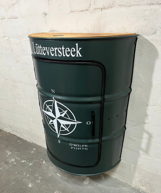 HALBZEIT Designer Fass Couchtisch - 208L Ölfass halbiert Industrial Style