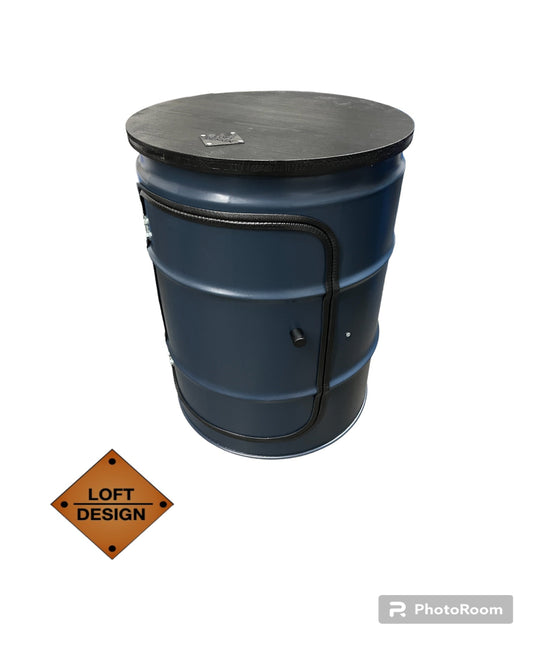 BENNE Designer Fass Minibar - 60L Ölfass Stehtisch mit Tür Industrial Style