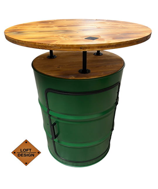 LARS Designer Fass Stehtisch - 208L Ölfass Bartisch 110cm Industrial Style