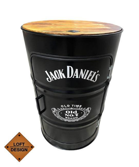 DENNIS Designer Fass Minibar - 208L Ölfass Schrank mit Tür Industrial Style