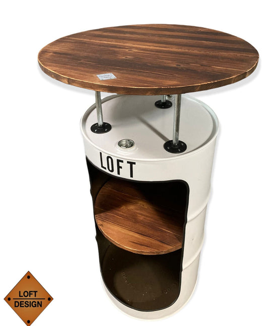 LARS Designer Fass Stehtisch - 208L Ölfass Bartisch 110cm Industrial Style