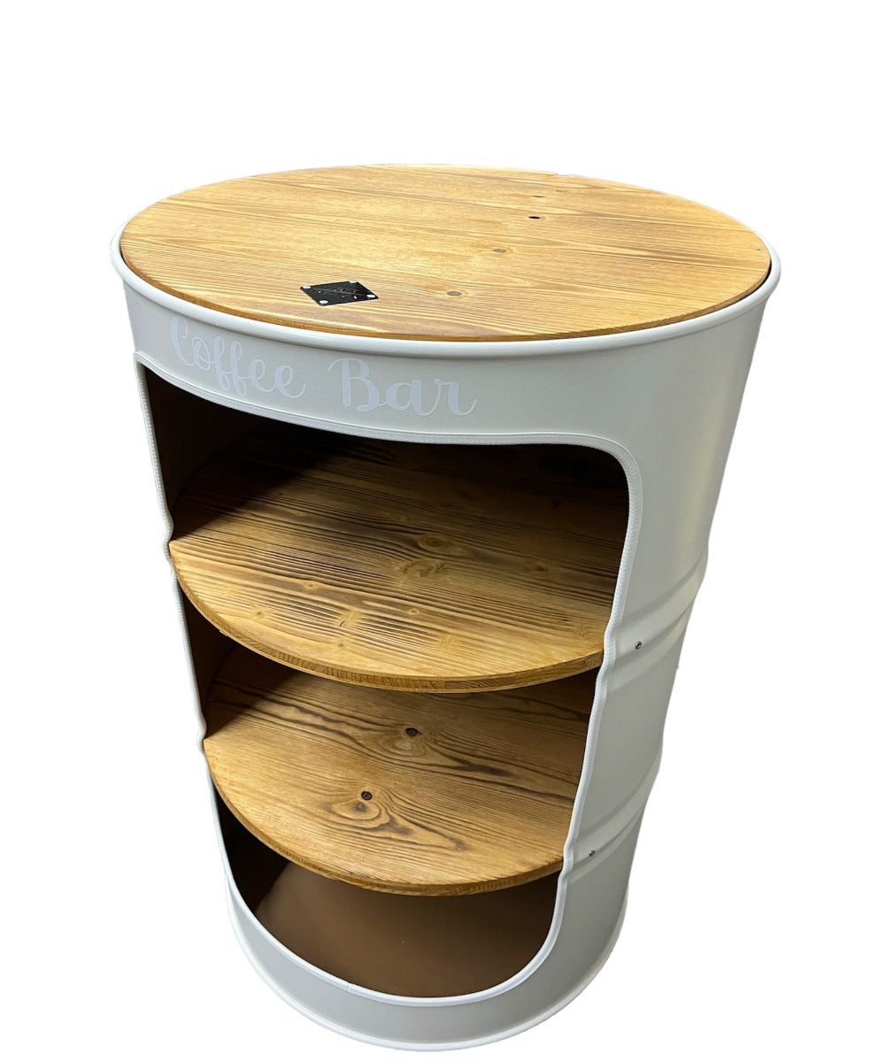 DENNIS Designer Fass Minibar - 208L Ölfass Schrank mit Tür Industrial Style