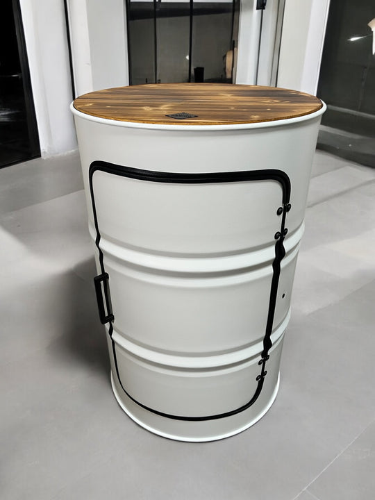 DENNIS Designer Fass Minibar - 208L Ölfass Schrank mit Tür Industrial Style