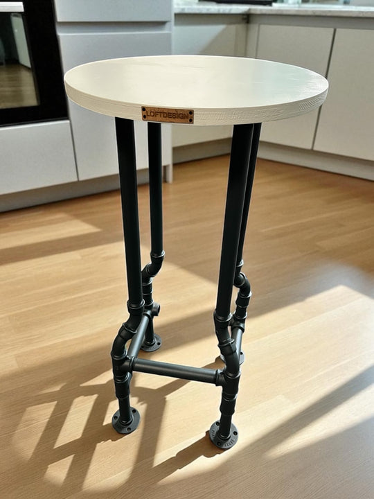 ROCKY Barhocker - Kiefer Fichte 72cm mit Bodenausgleich Industrial Style