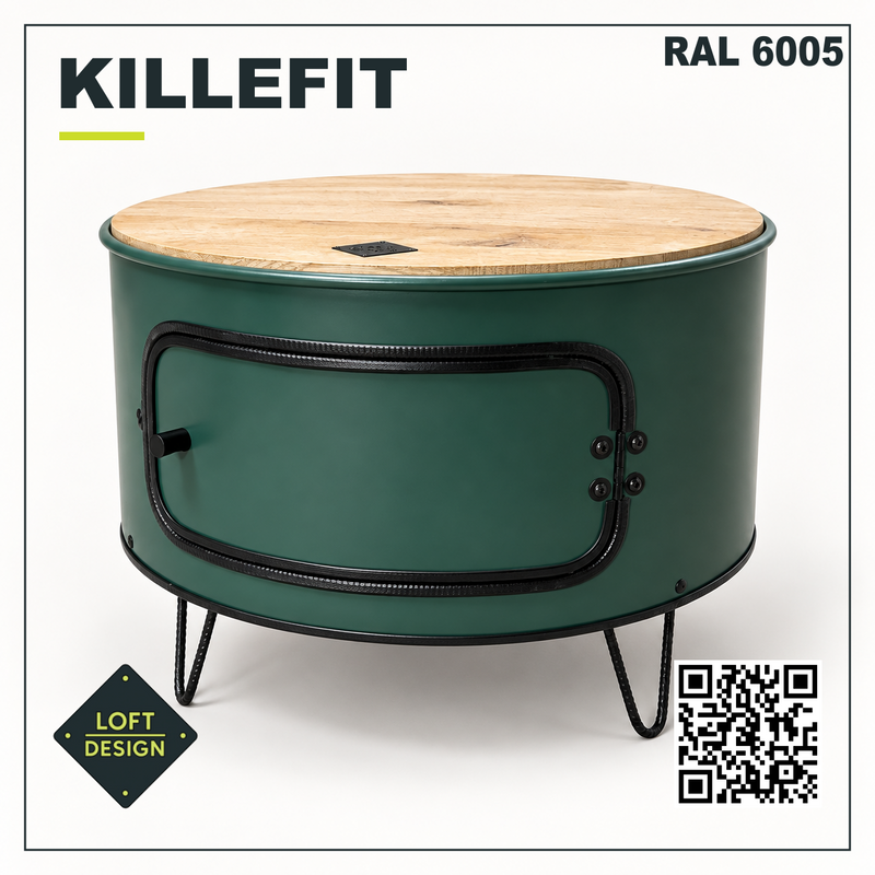 KILLEFIT Hauptbild RAL6005 – mit Tür. Beispielausführung; Ausstattung siehe Auswahl.