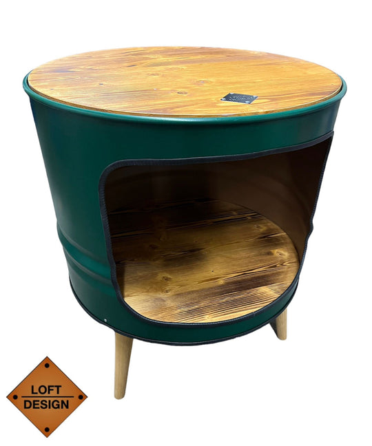 LISSY Designer Fass Couchtisch - 208L Ölfass Beistelltisch Industrial Style