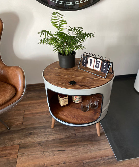 LISSY Designer Fass Couchtisch - 208L Ölfass Beistelltisch Industrial Style