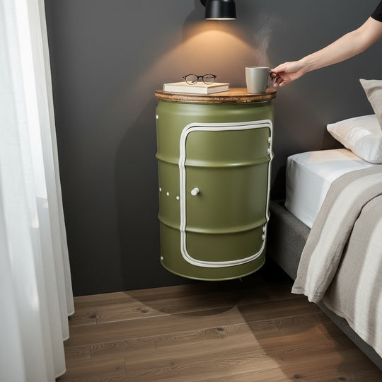 HALBZEIT Designer Fass Couchtisch - 208L Ölfass halbiert Industrial Style