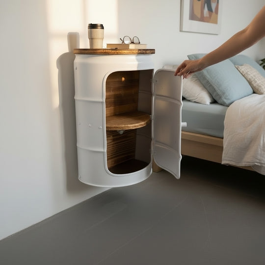 HALBZEIT Designer Fass Couchtisch - 208L Ölfass halbiert Industrial Style