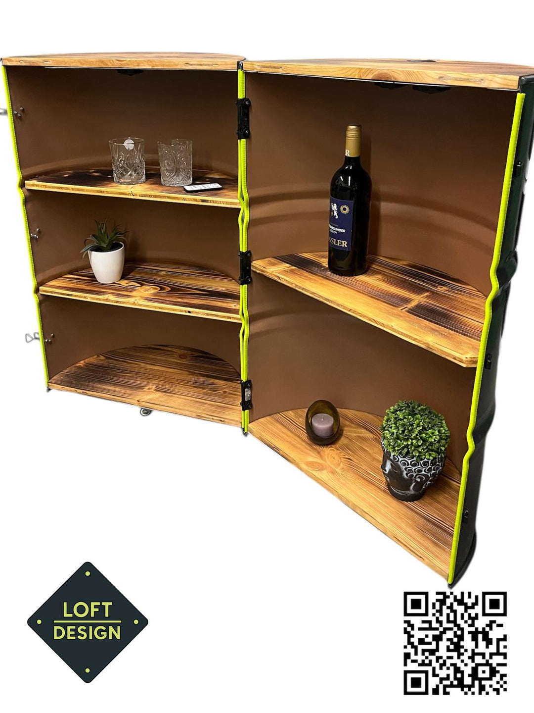 MESSE Designer Fass-Schrank - 208L Ölfass