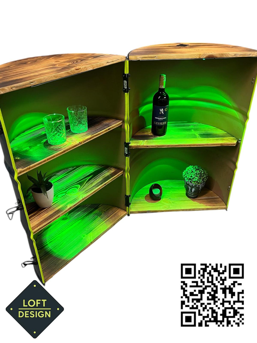 MESSE Designer Fass-Schrank - 208L Ölfass