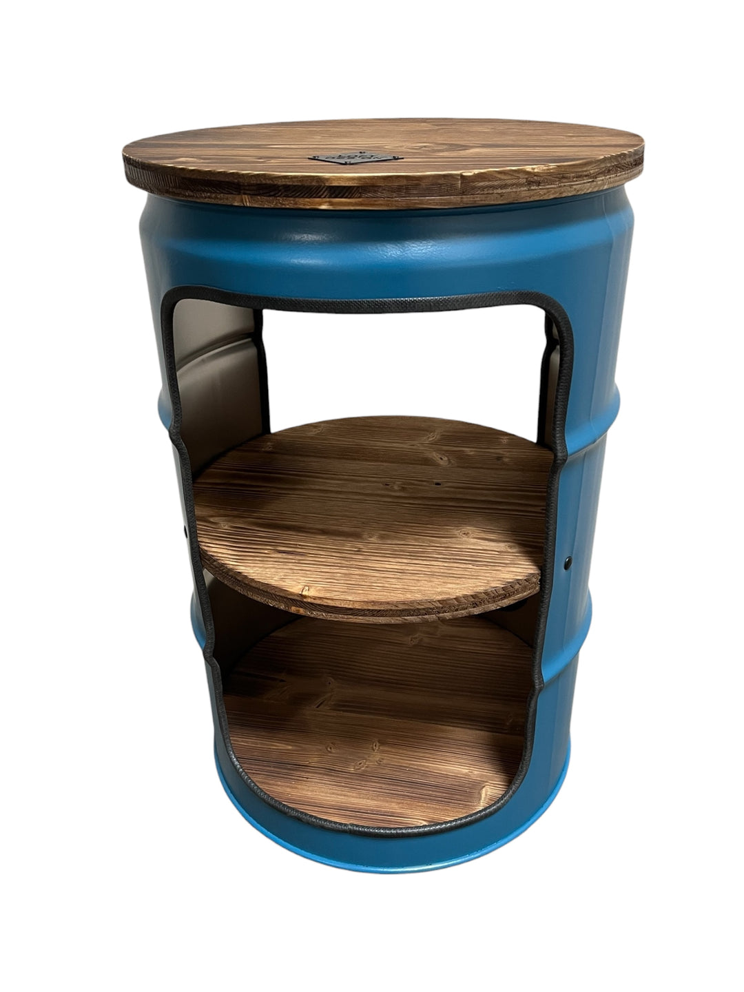 BENNE Designer Fass Minibar - 60L Ölfass Stehtisch mit Tür Industrial Style