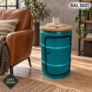BENNE in RAL 5021 mit Tür – Wohnbeispiel