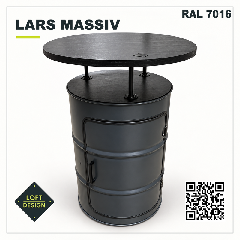 LARS MASSIV Hauptbild RAL7016 – mit Tür. Beispielausführung; Ausstattung siehe Auswahl.