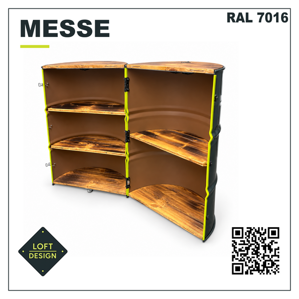 MESSE – klappbarer Fass-Schrank als Beispielausführung