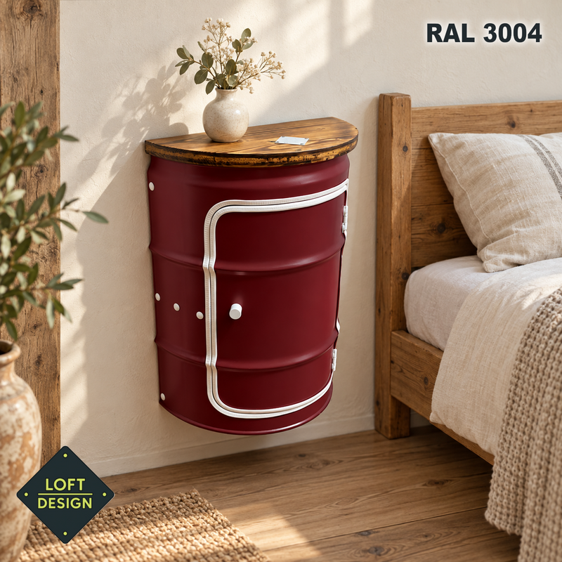 HALBZEIT MINI Deko Landhaus RAL3004 – mit Tür. Beispielausführung; Ausstattung siehe Auswahl.