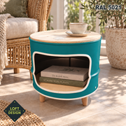 LISSY MINI Deko Wintergarten RAL5021 – ohne Tür. Beispielausführung; Ausstattung siehe Auswahl.
